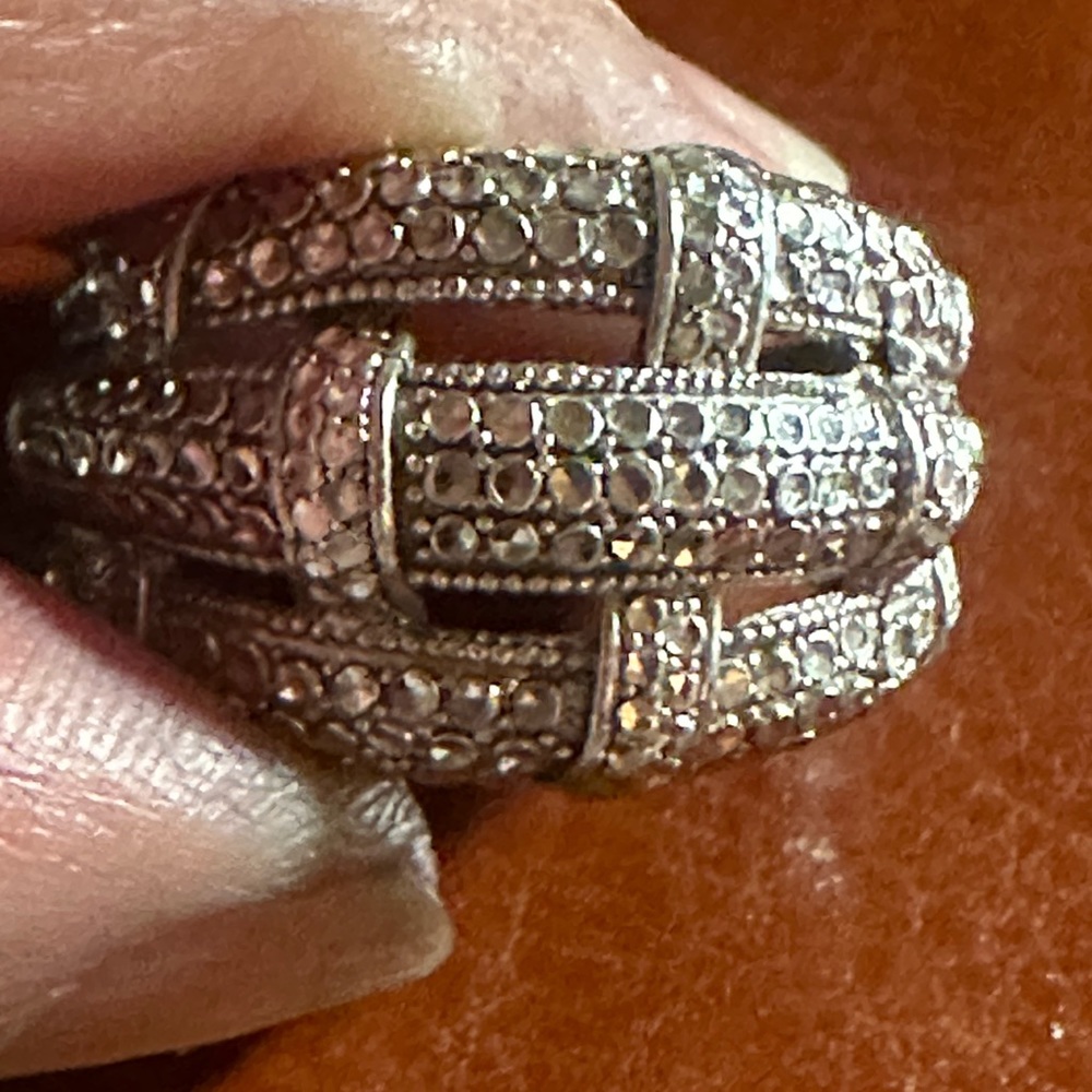 Sterling Silver Ring.. Size 9 Large Ring - image 1